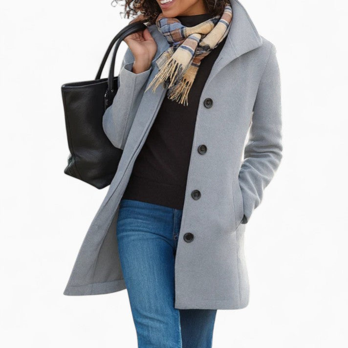 SOPHIE Wool Button-Front Coat