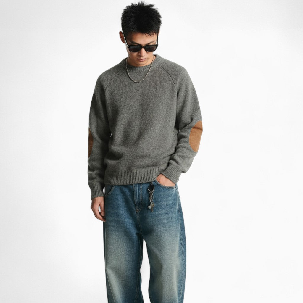 NOAH Casual Knitted Pullover with Patch Designs