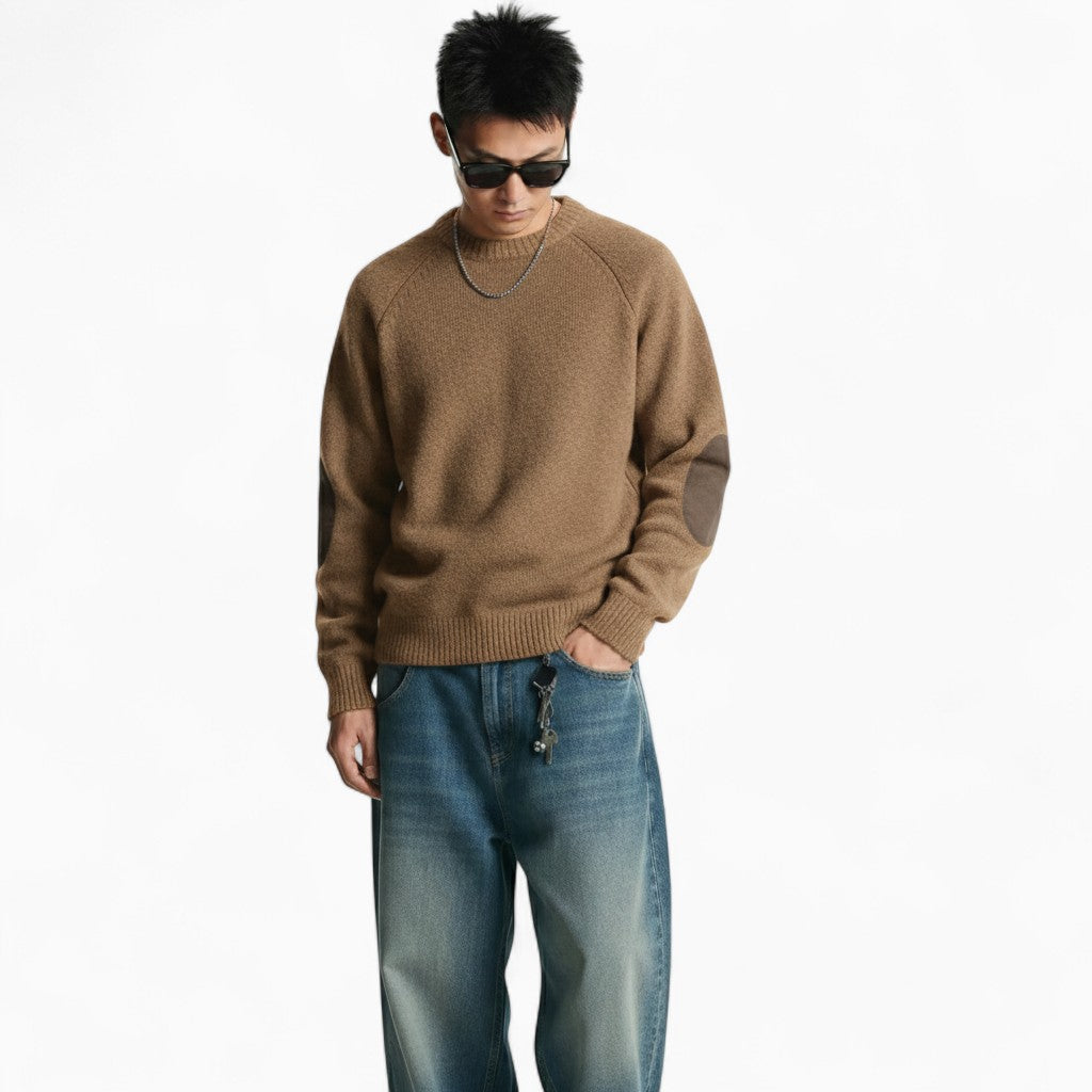 NOAH Casual Knitted Pullover with Patch Designs
