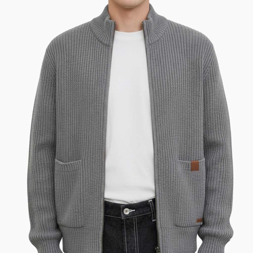 BEN Knitted Cardigan Mandarin Collar