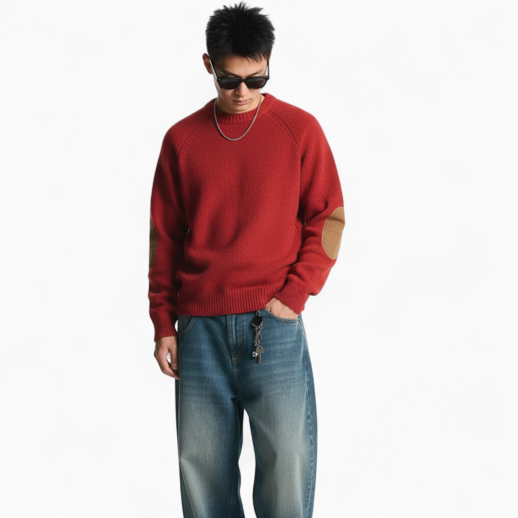 NOAH Casual Knitted Pullover with Patch Designs