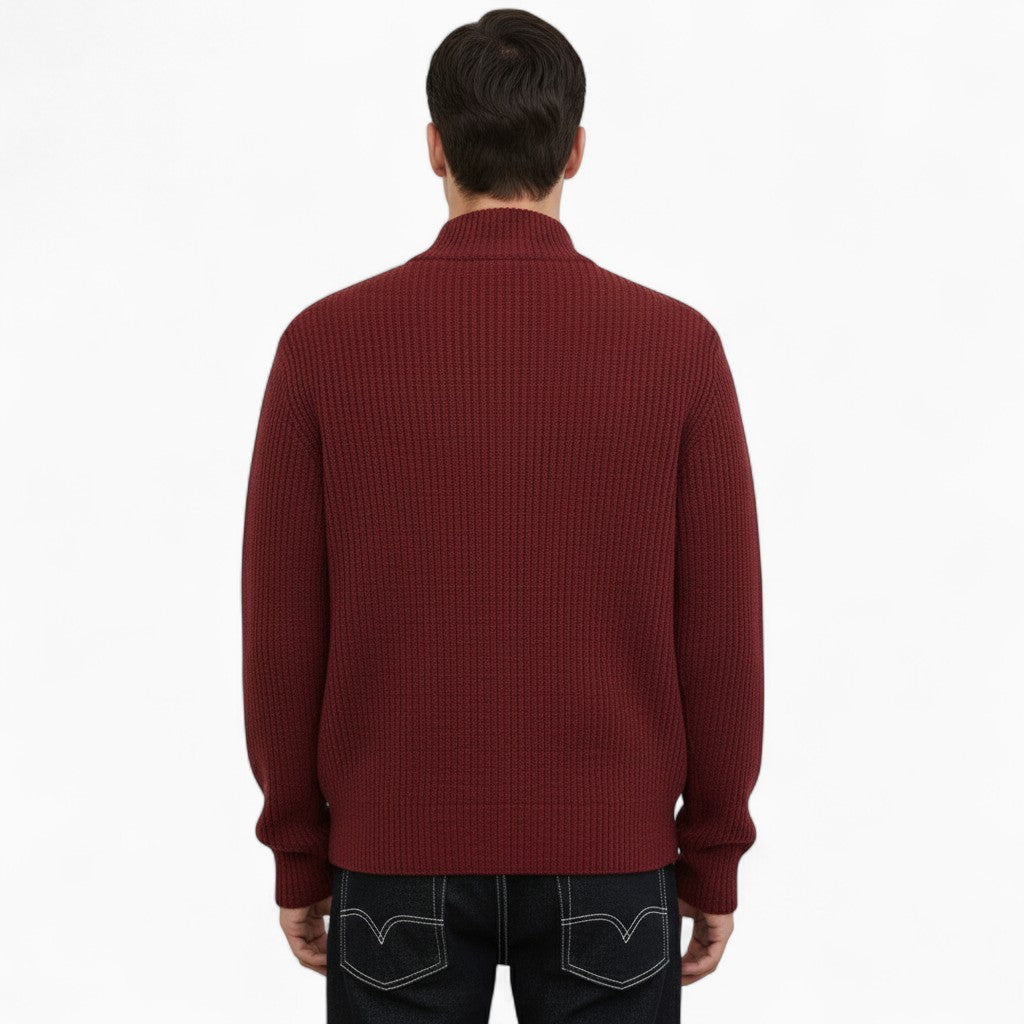 BEN Knitted Cardigan Mandarin Collar