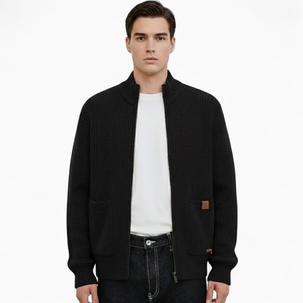 BEN Knitted Cardigan Mandarin Collar