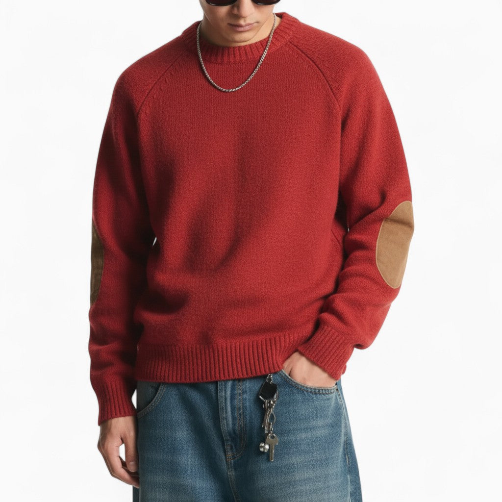 NOAH Casual Knitted Pullover with Patch Designs