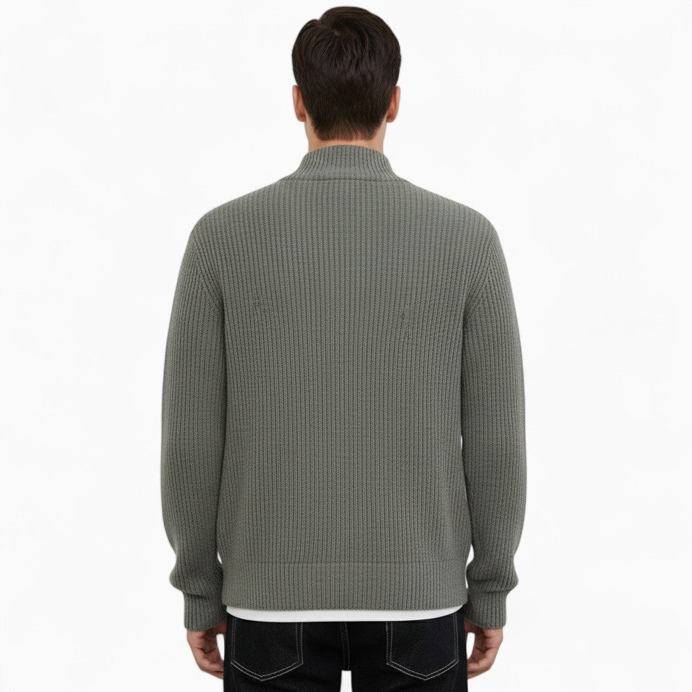 BEN Knitted Cardigan Mandarin Collar