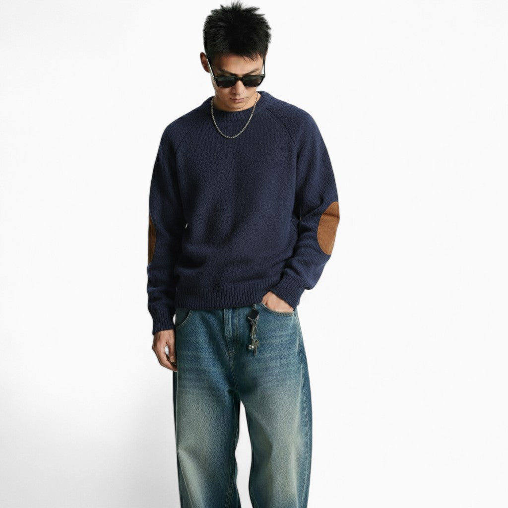 NOAH Casual Knitted Pullover with Patch Designs