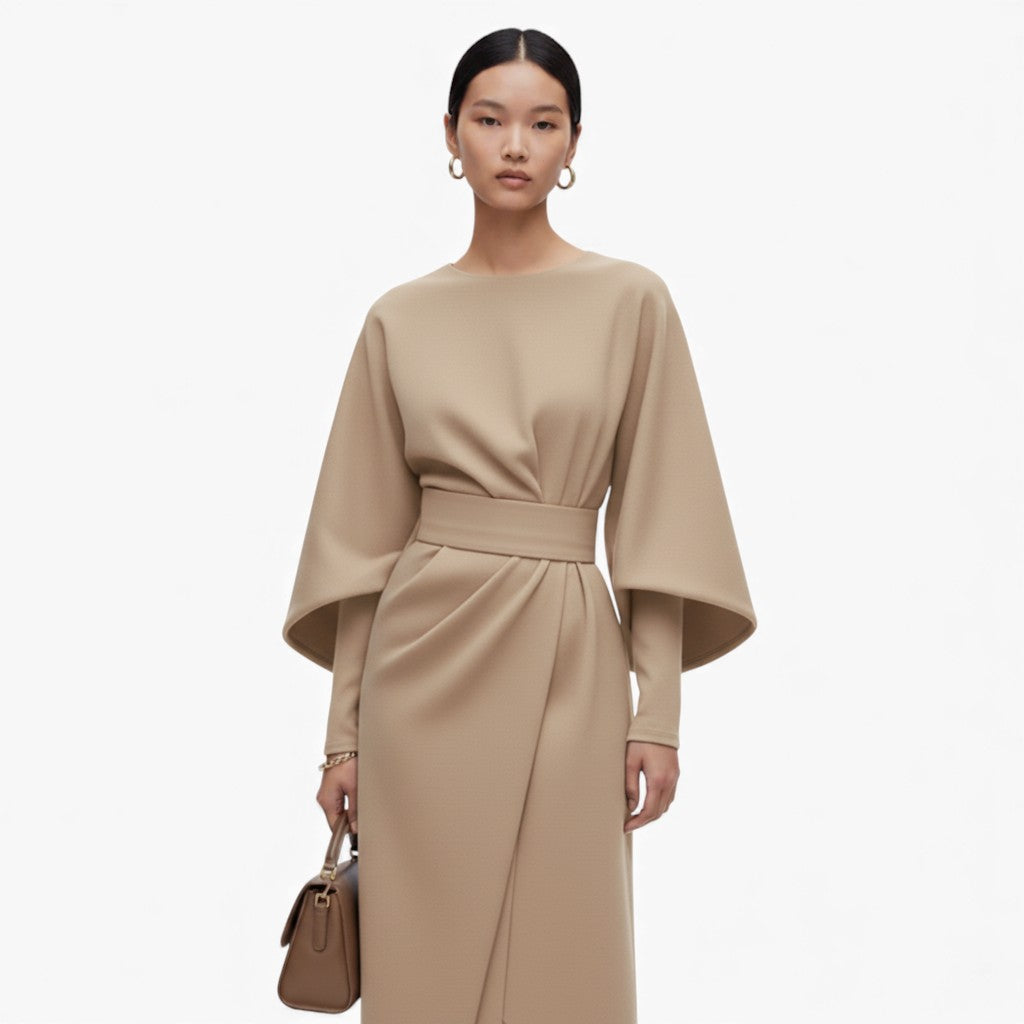 JASMINE Batwing Sleeve Ankle-Length Dress