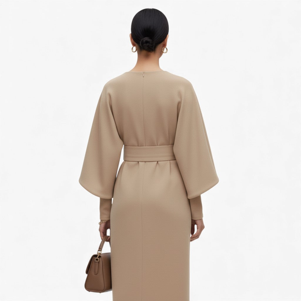 JASMINE Batwing Sleeve Ankle-Length Dress