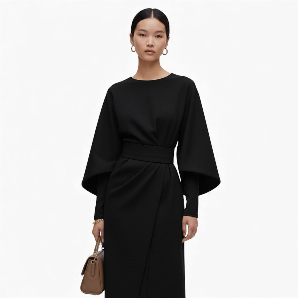 JASMINE Batwing Sleeve Ankle-Length Dress