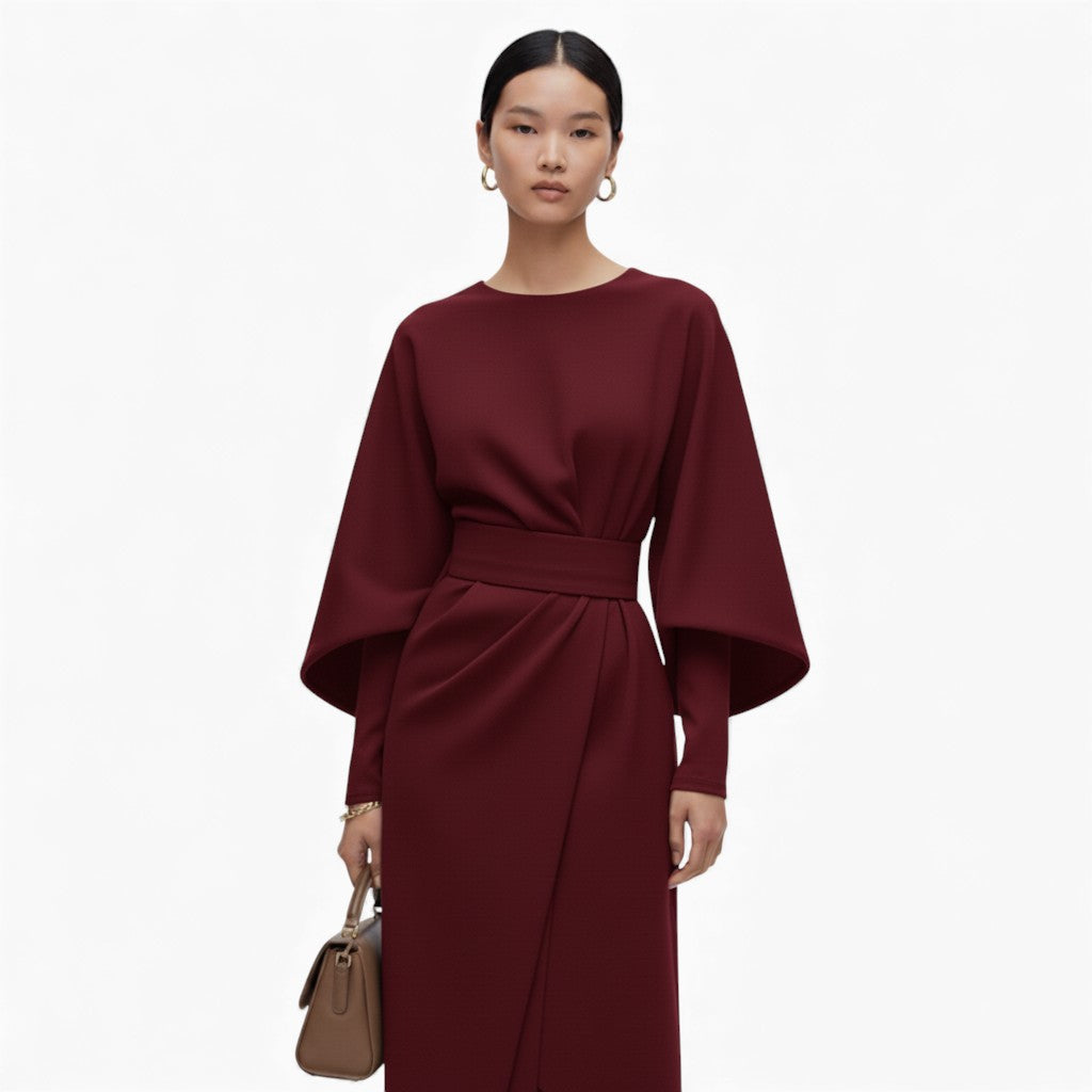 JASMINE Batwing Sleeve Ankle-Length Dress