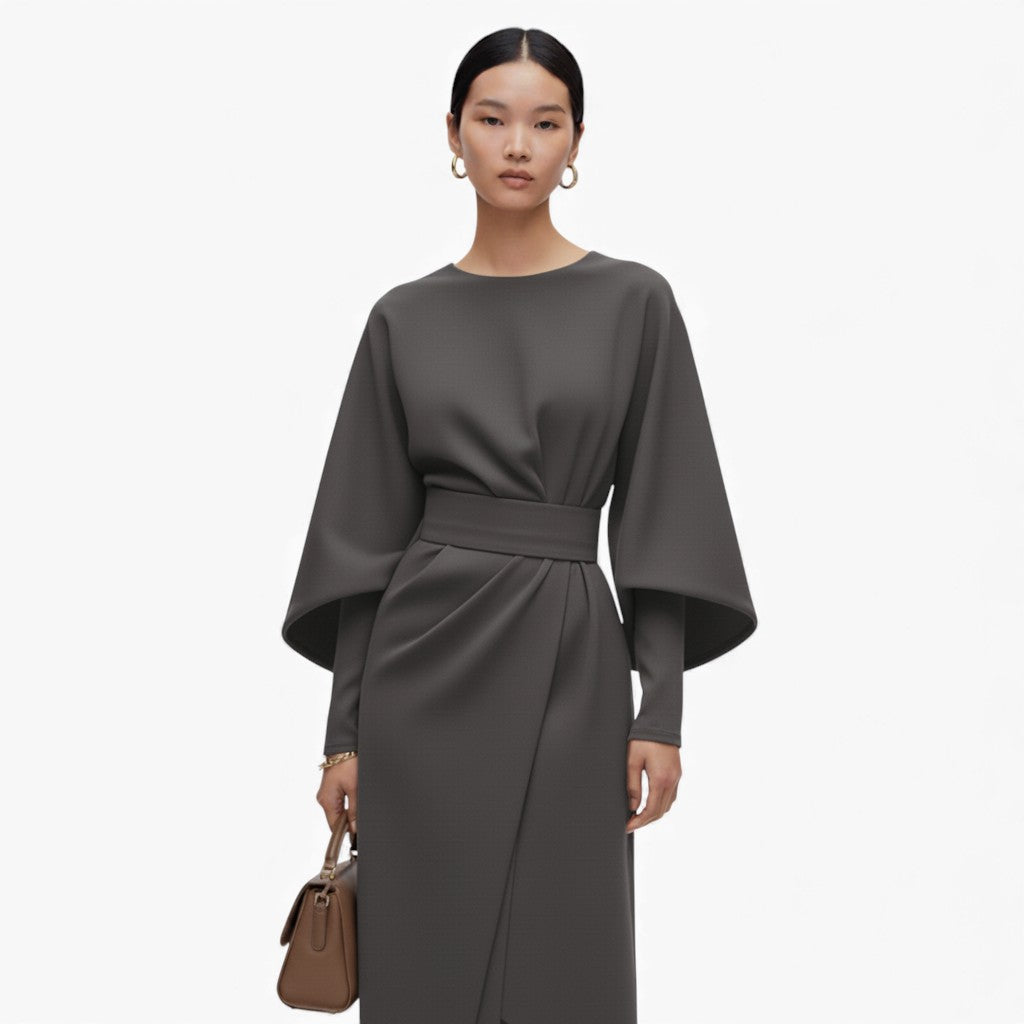 JASMINE Batwing Sleeve Ankle-Length Dress