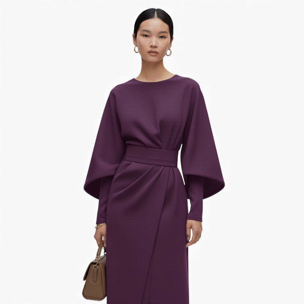 JASMINE Batwing Sleeve Ankle-Length Dress