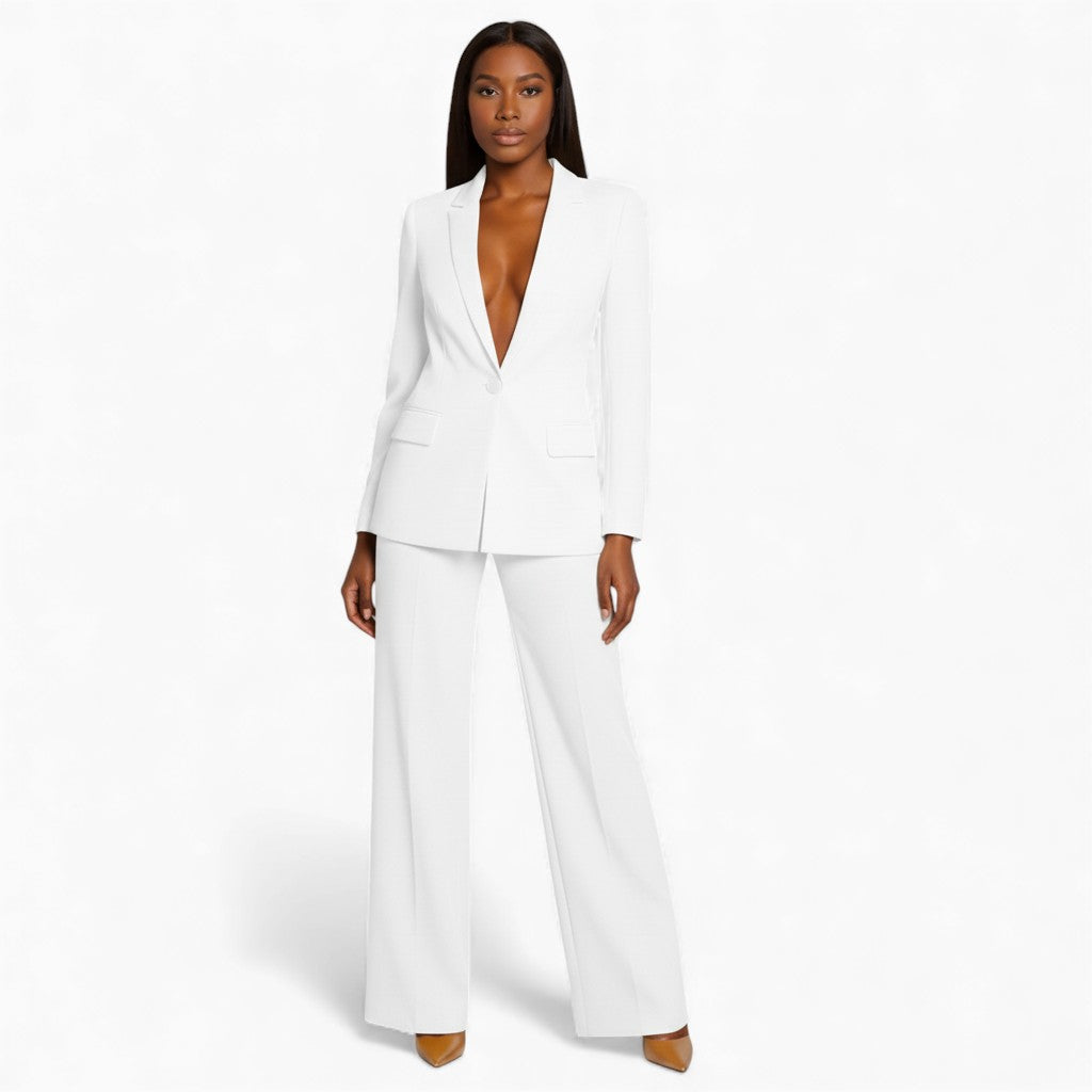 CLAIRE Slim Fit Cotton Pant Suit