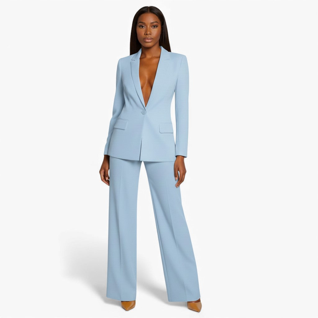 CLAIRE Slim Fit Cotton Pant Suit