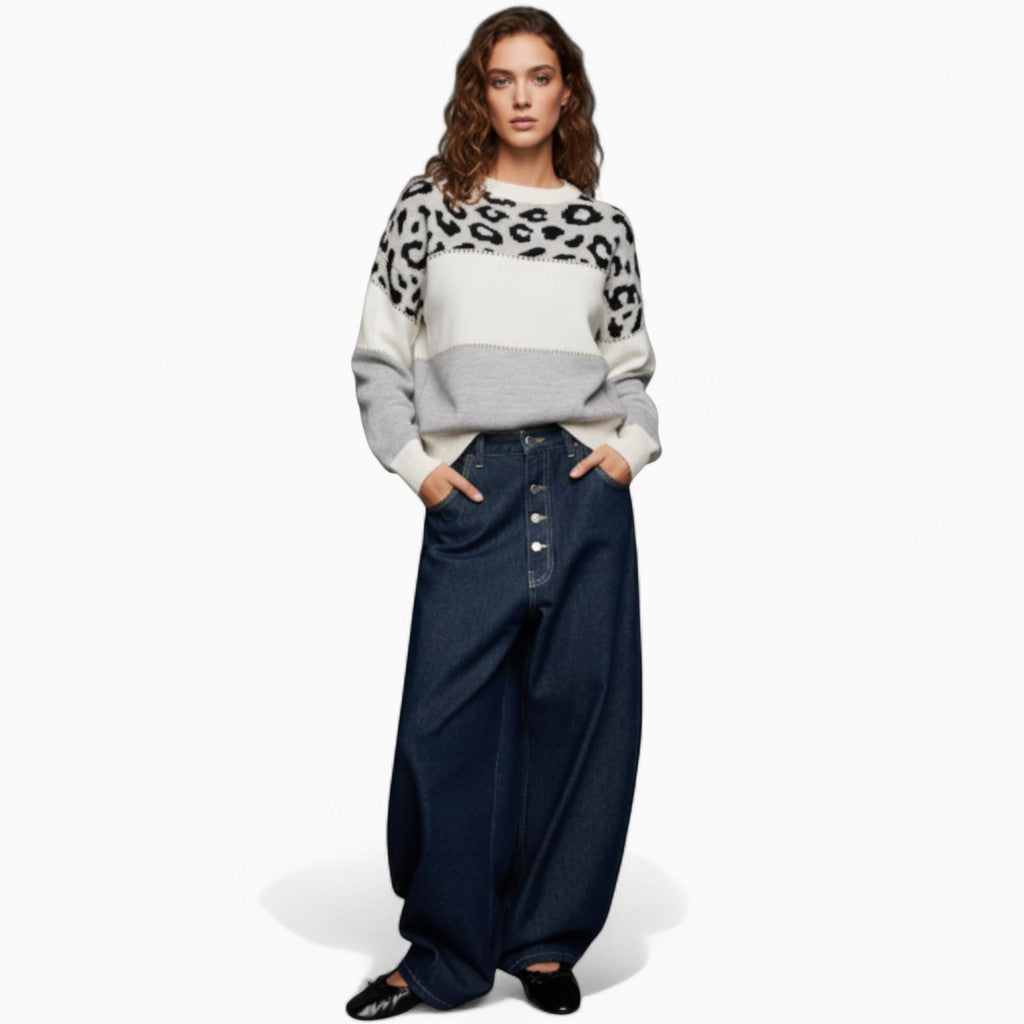 EMMA Loose Fit Leopard Sweater