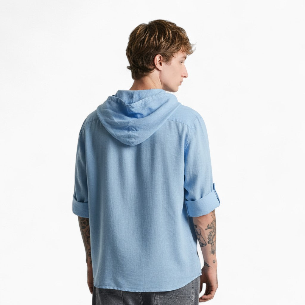HUDSON Casual Hoodie Linen Shirt