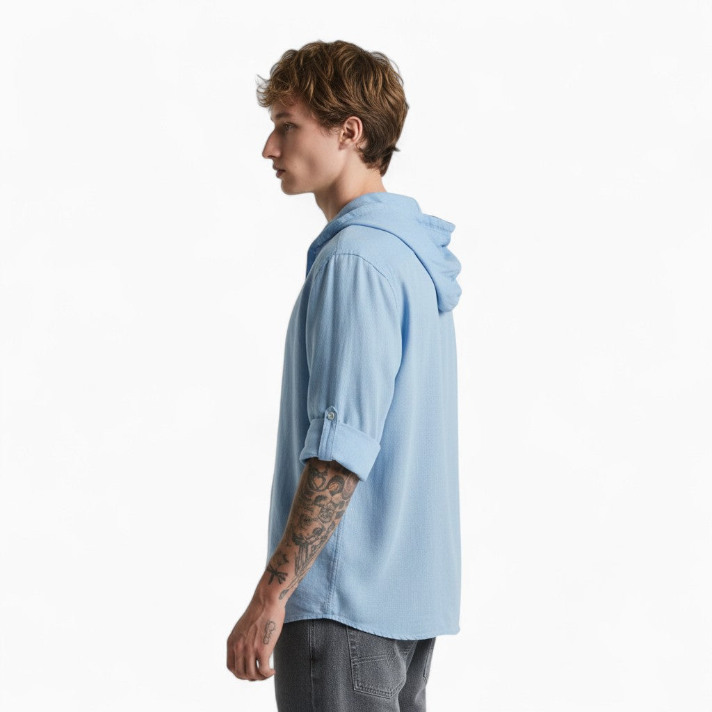 HUDSON Casual Hoodie Linen Shirt