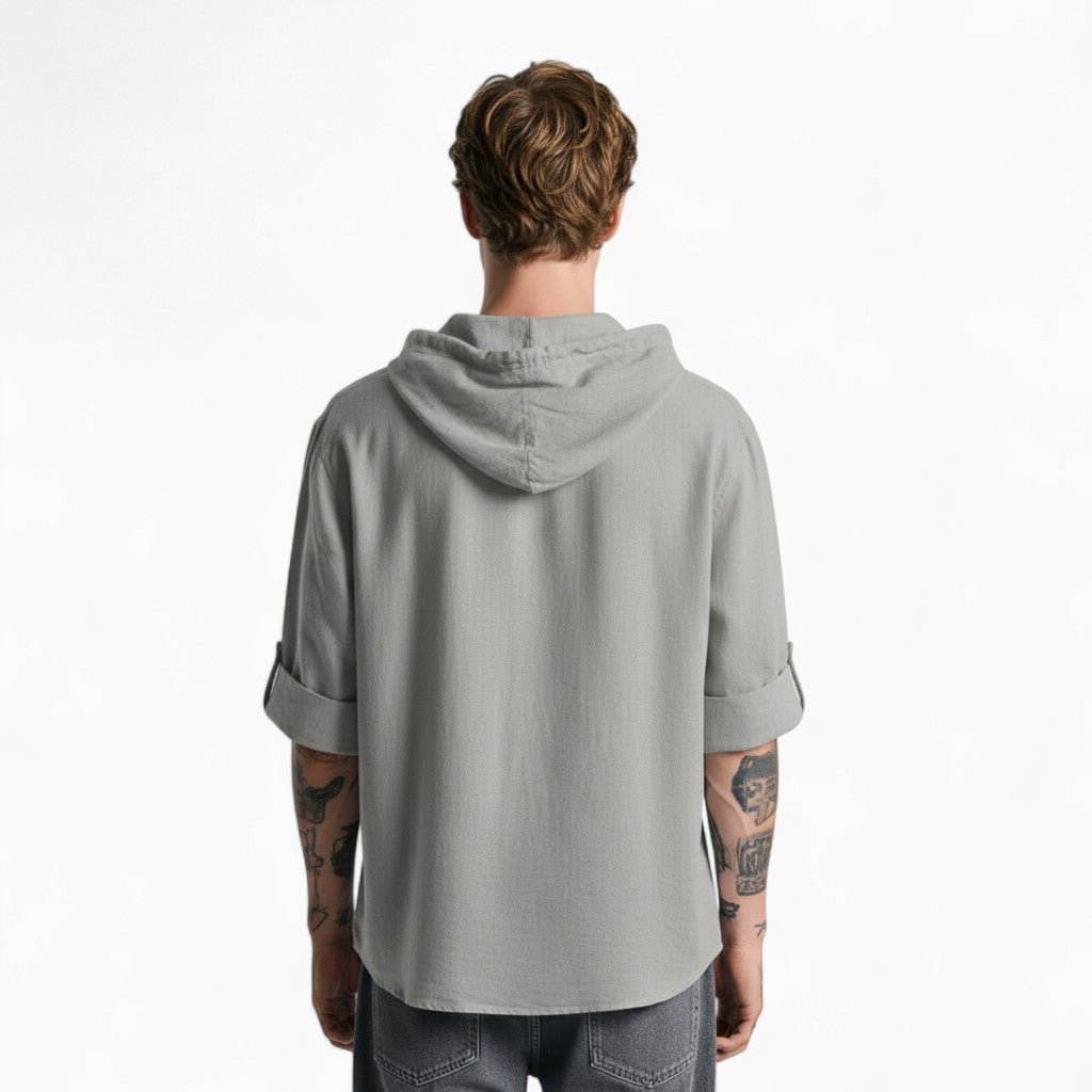HUDSON Casual Hoodie Linen Shirt