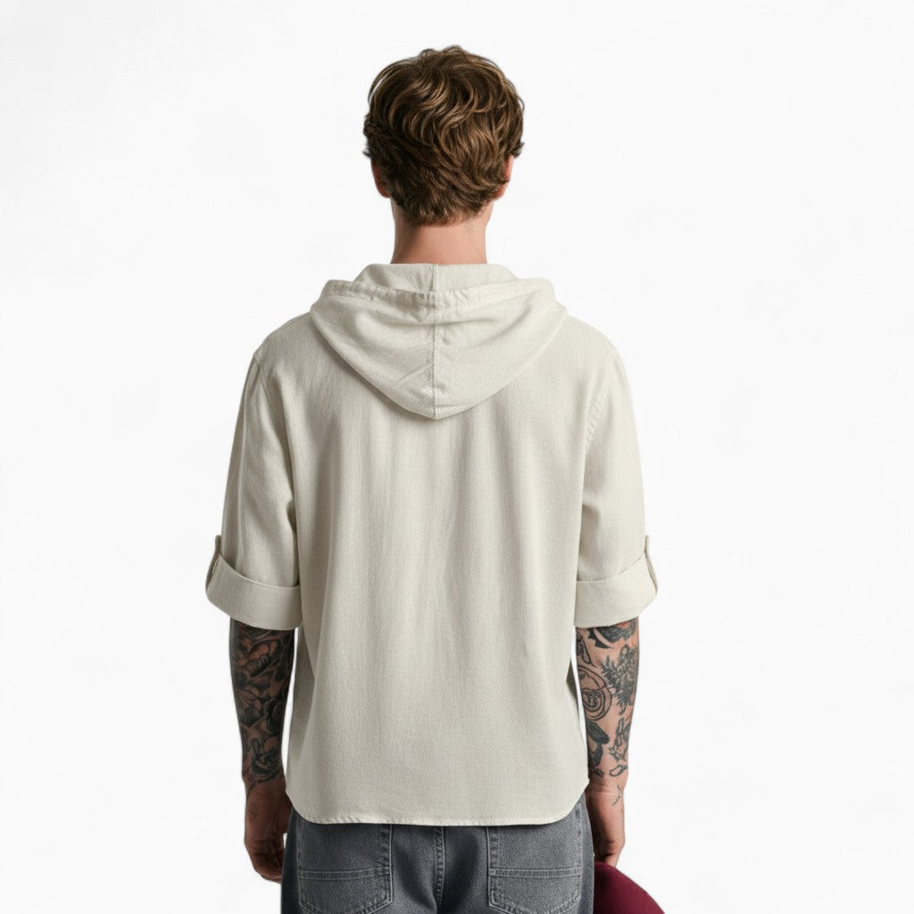 HUDSON Casual Hoodie Linen Shirt