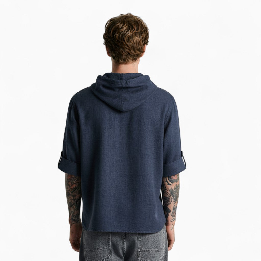 HUDSON Casual Hoodie Linen Shirt