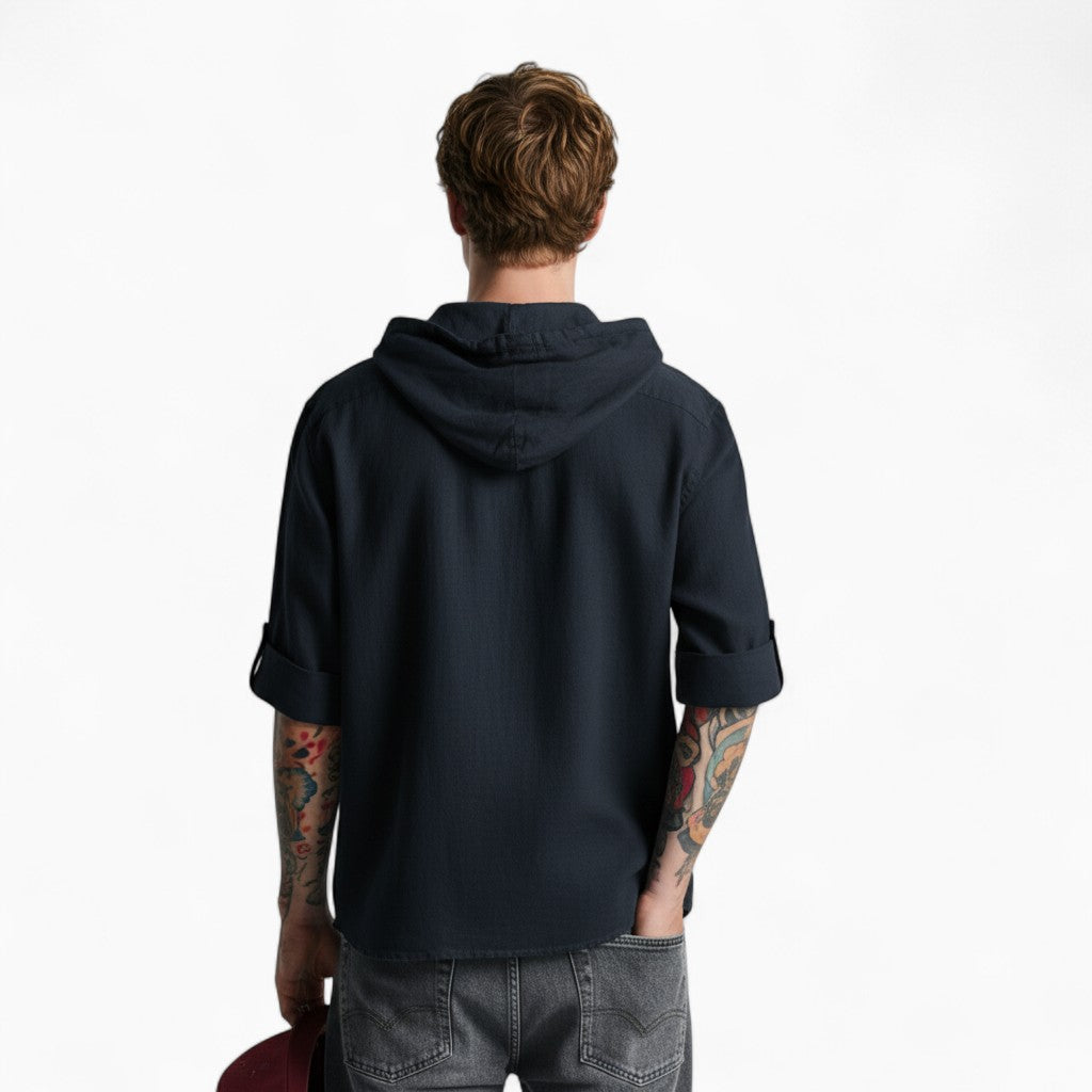 HUDSON Casual Hoodie Linen Shirt