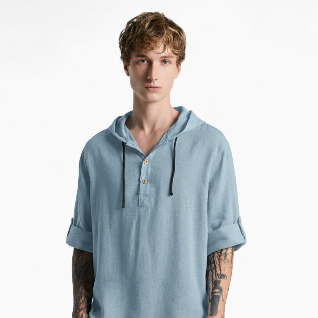 HUDSON Casual Hoodie Linen Shirt