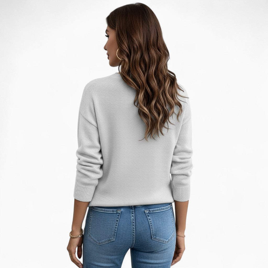VERA V-neck Pullover Lace Trim