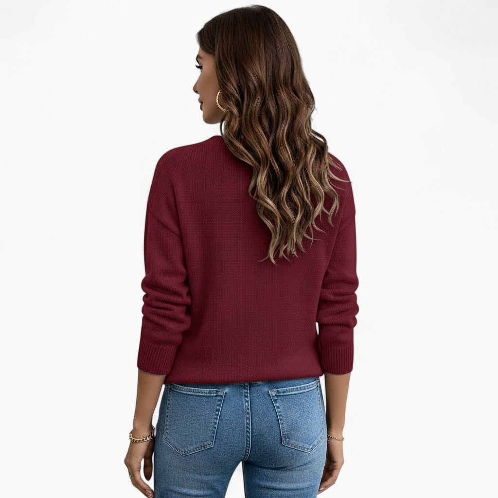 VERA V-neck Pullover Lace Trim