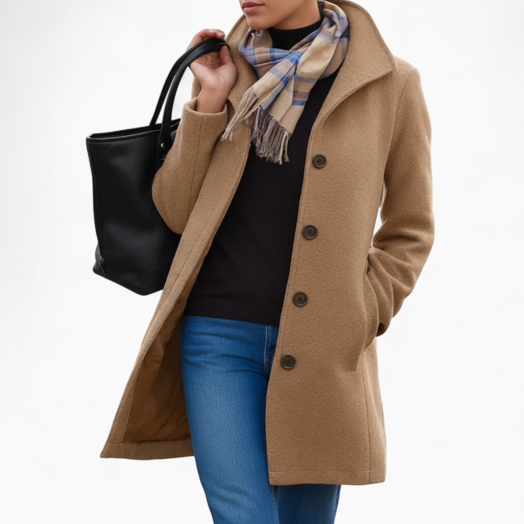 SOPHIE Wool Button-Front Coat