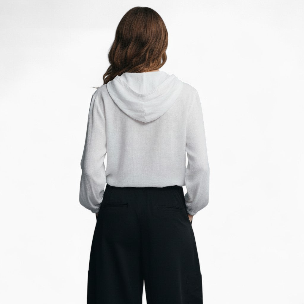 MIRIA Casual Hooded Linen Shirt