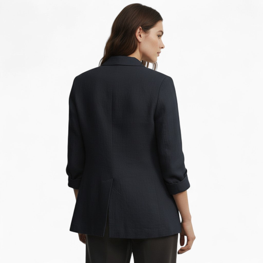 ALENA Linen Blazer Regular Fit Pockets