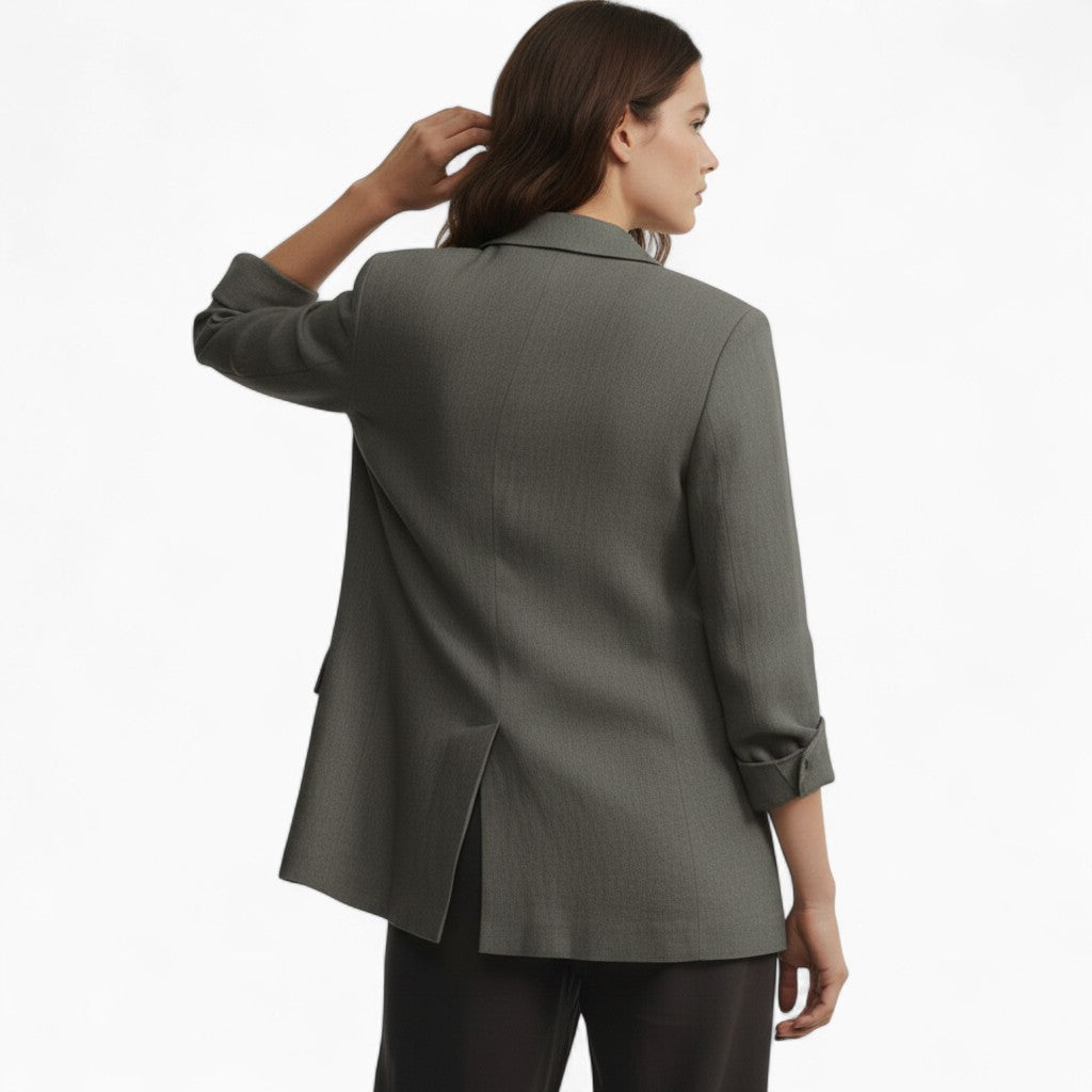 ALENA Linen Blazer Regular Fit Pockets