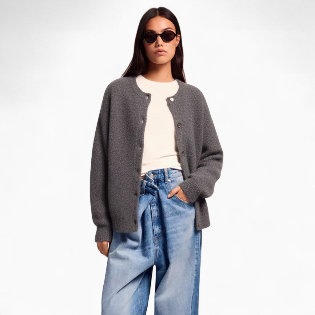 VANNA Loose-Fit Button Cardigan