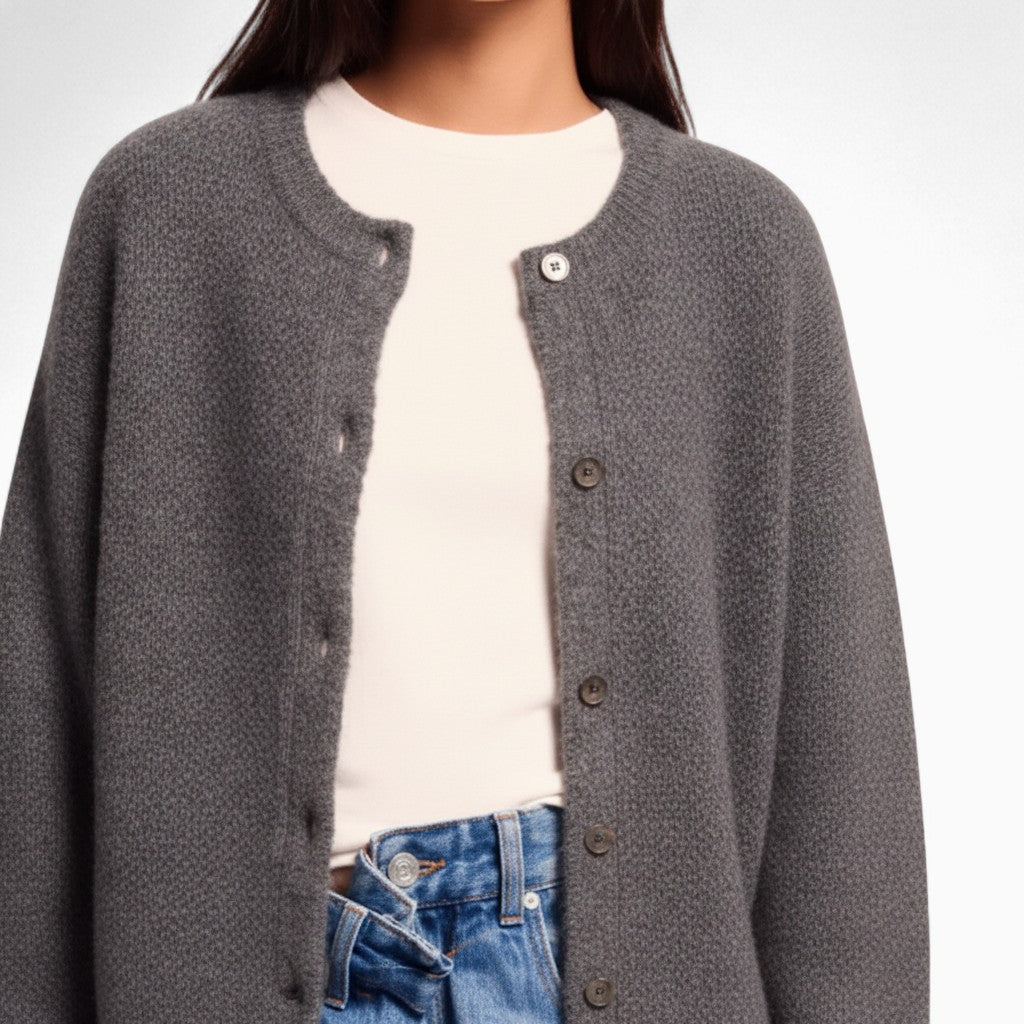 VANNA Loose-Fit Button Cardigan