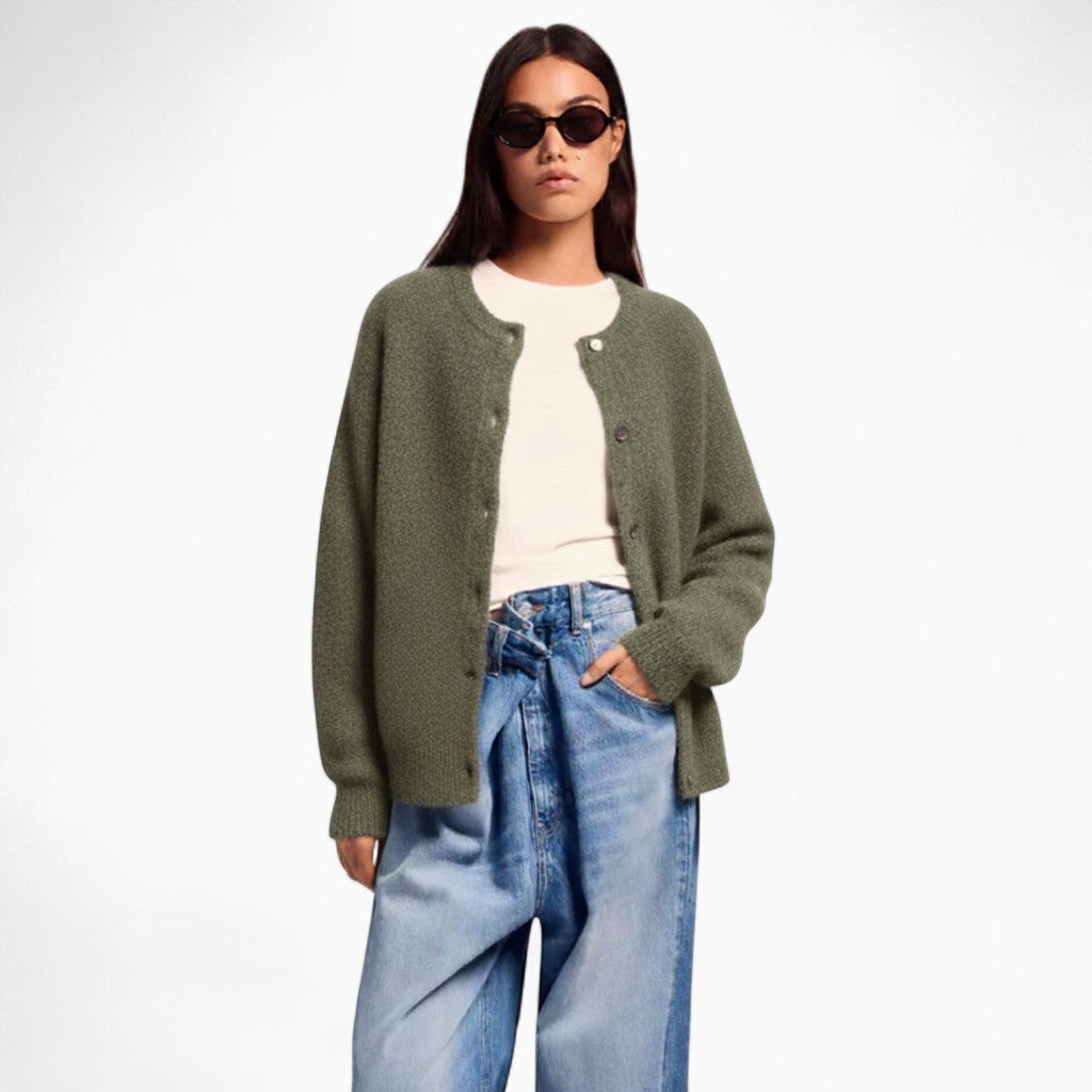 VANNA Loose-Fit Button Cardigan