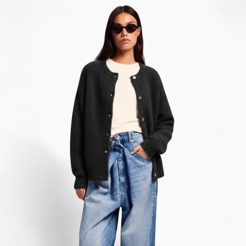 VANNA Loose-Fit Button Cardigan