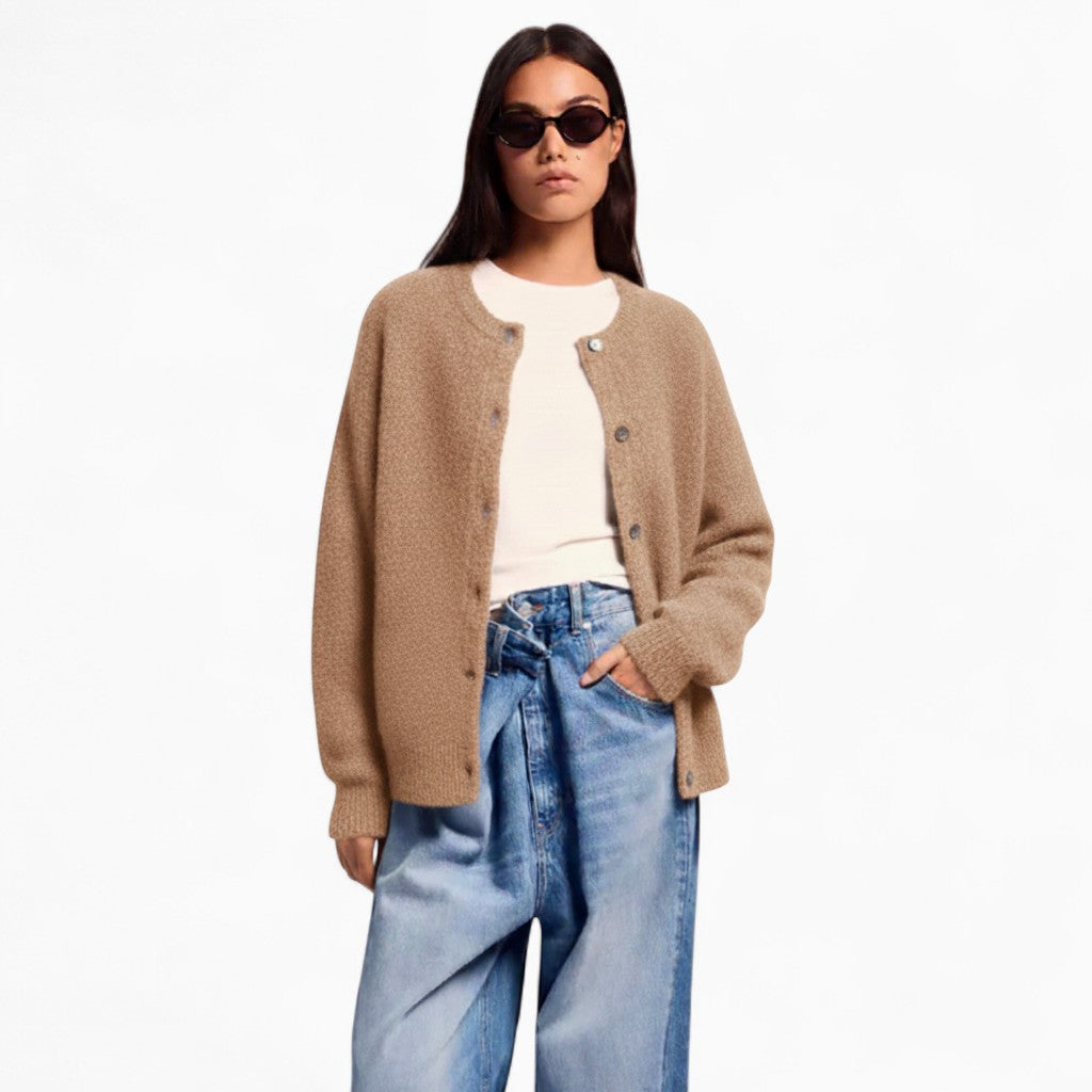VANNA Loose-Fit Button Cardigan