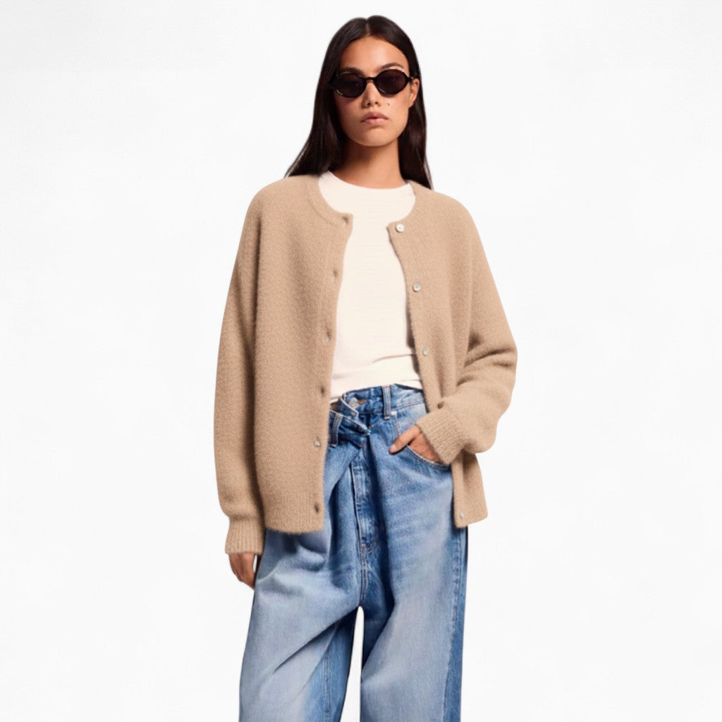 VANNA Loose-Fit Button Cardigan