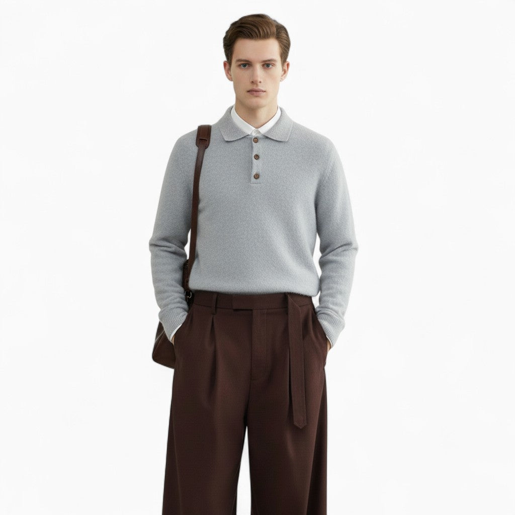 THOMAS Cashmere Pullover Sweater with Puff Sleeves