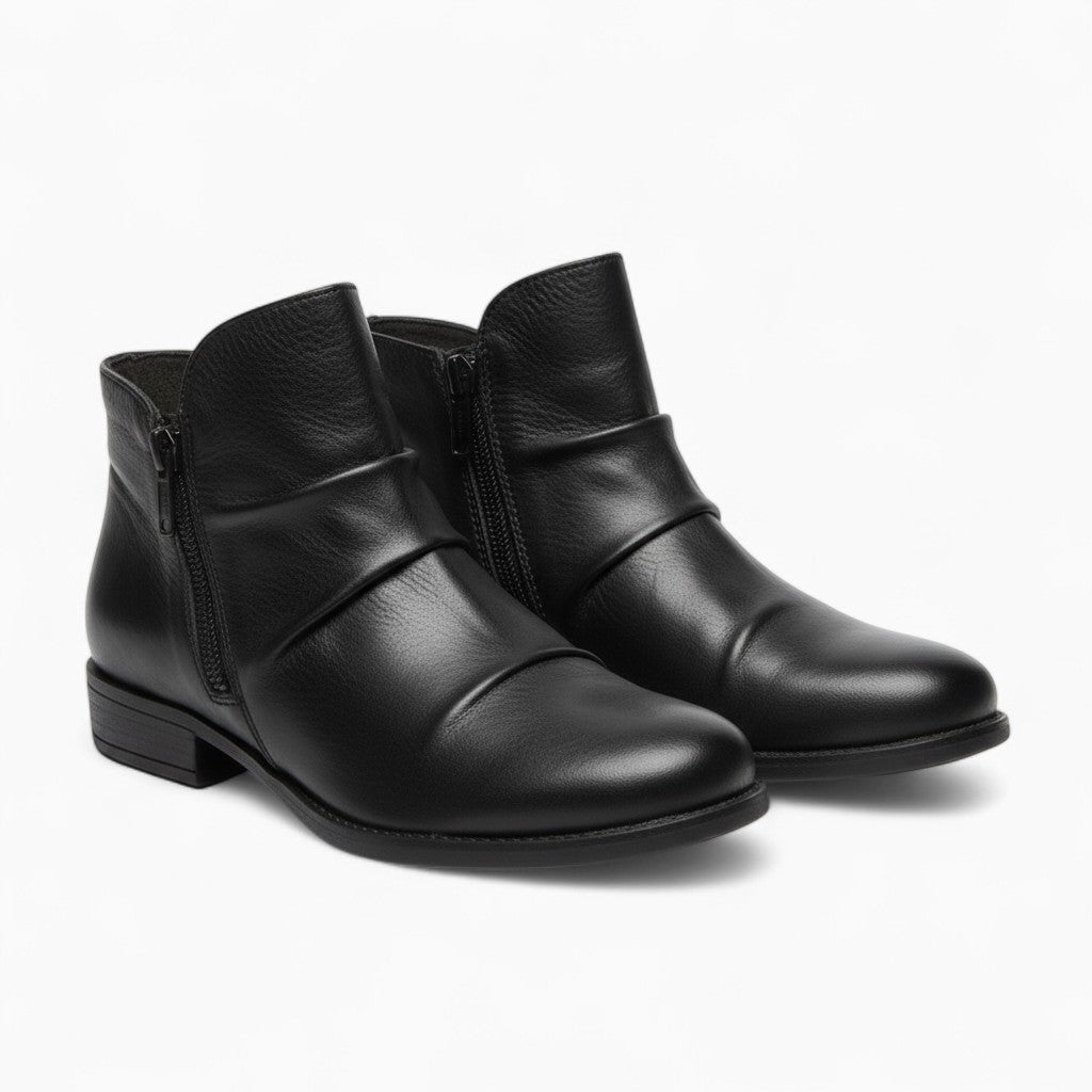 MELINDA Retro Leather Chelsea Boots