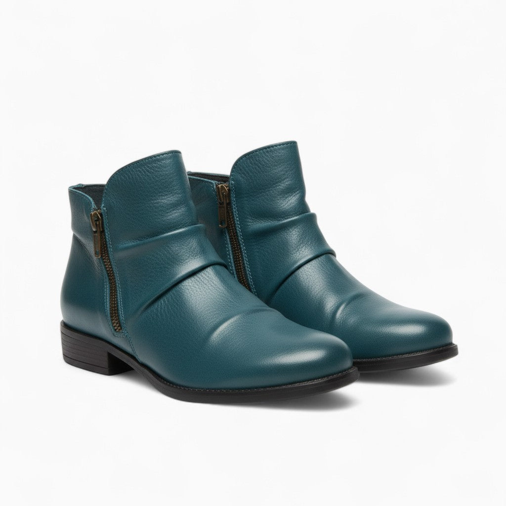 MELINDA Retro Leather Chelsea Boots
