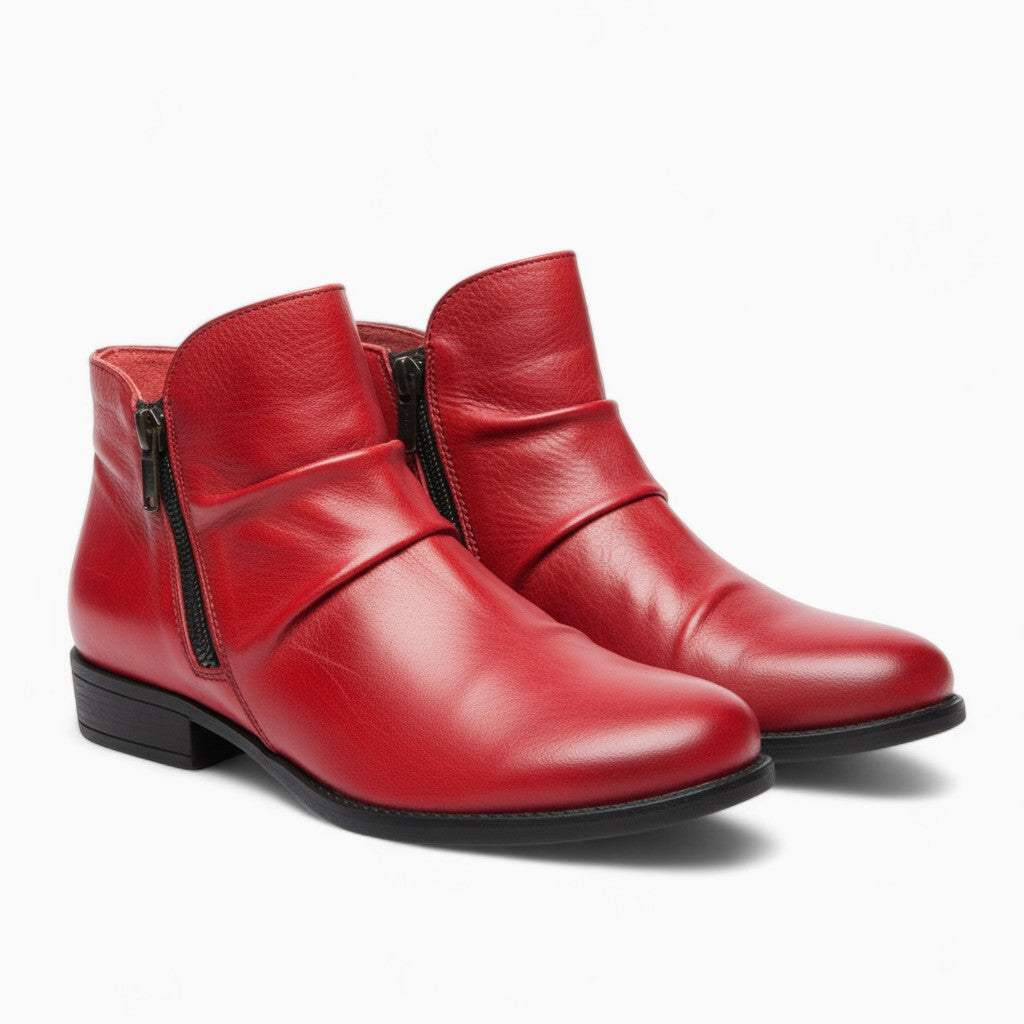 MELINDA Retro Leather Chelsea Boots