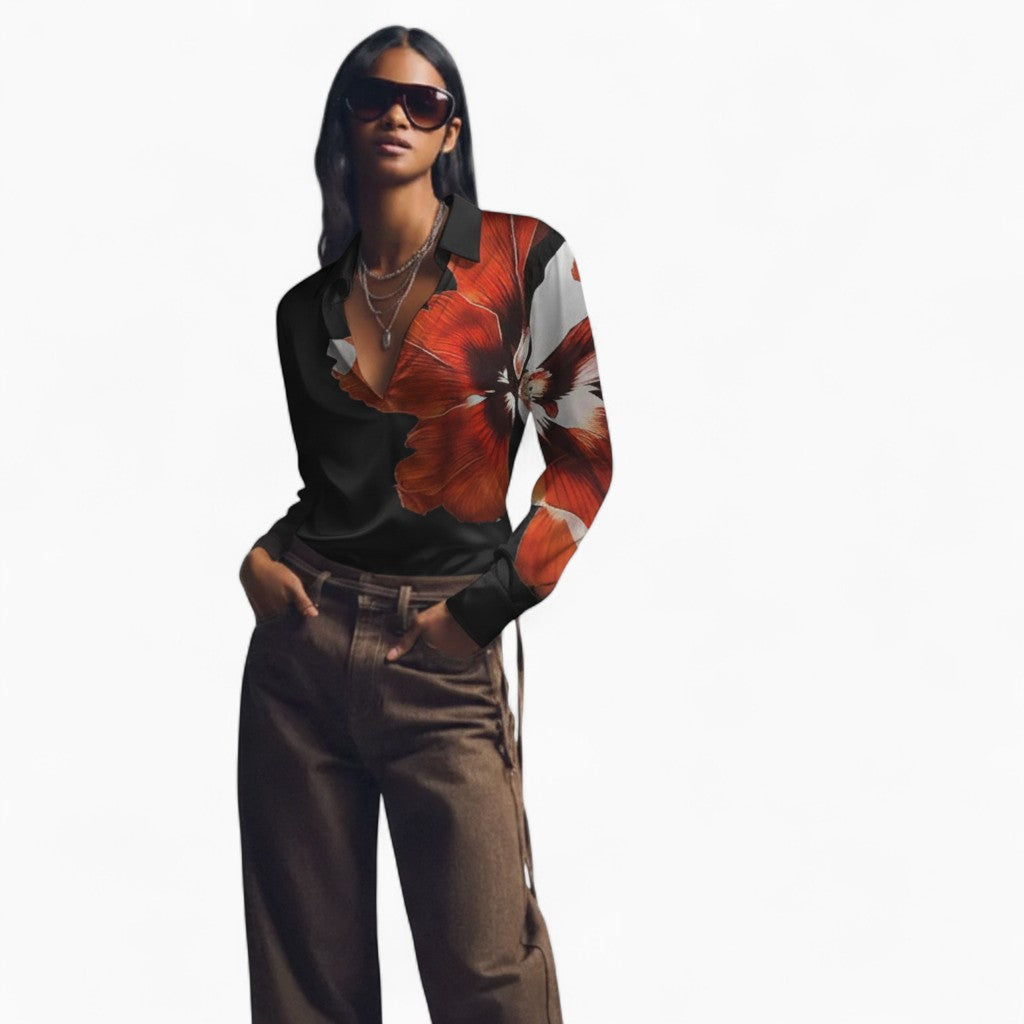 EMMA Slim Fit Button-Decorated Shirt