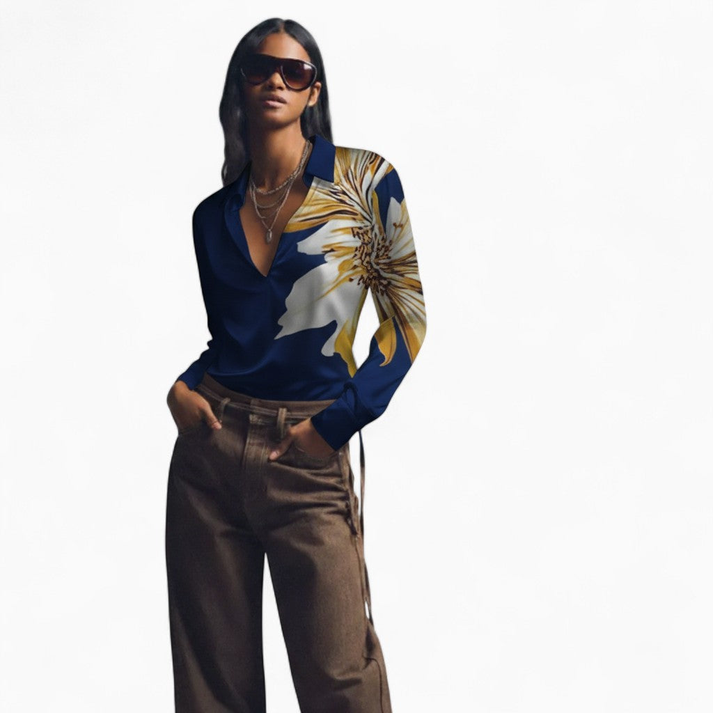 EMMA Slim Fit Button-Decorated Shirt