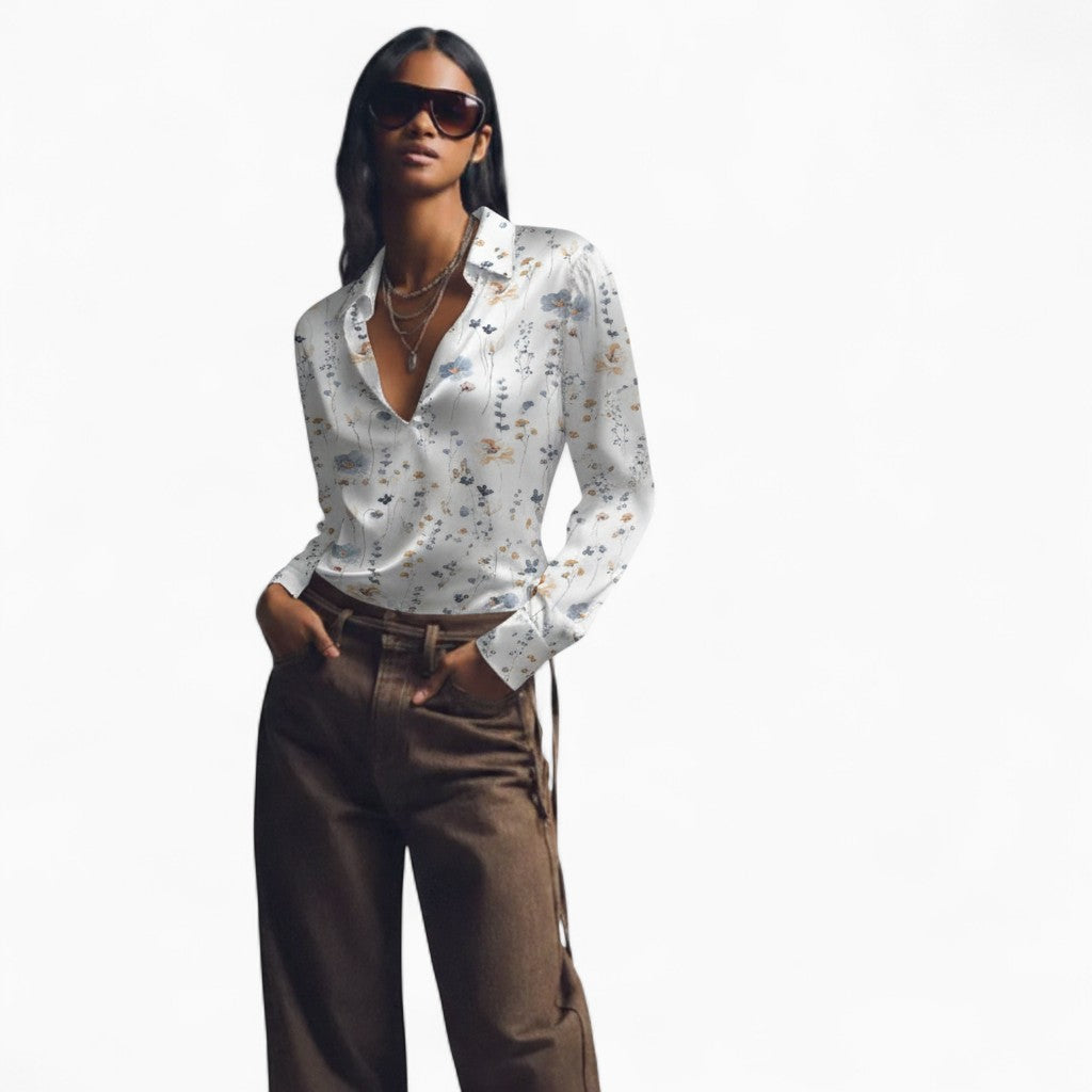 EMMA Slim Fit Button-Decorated Shirt