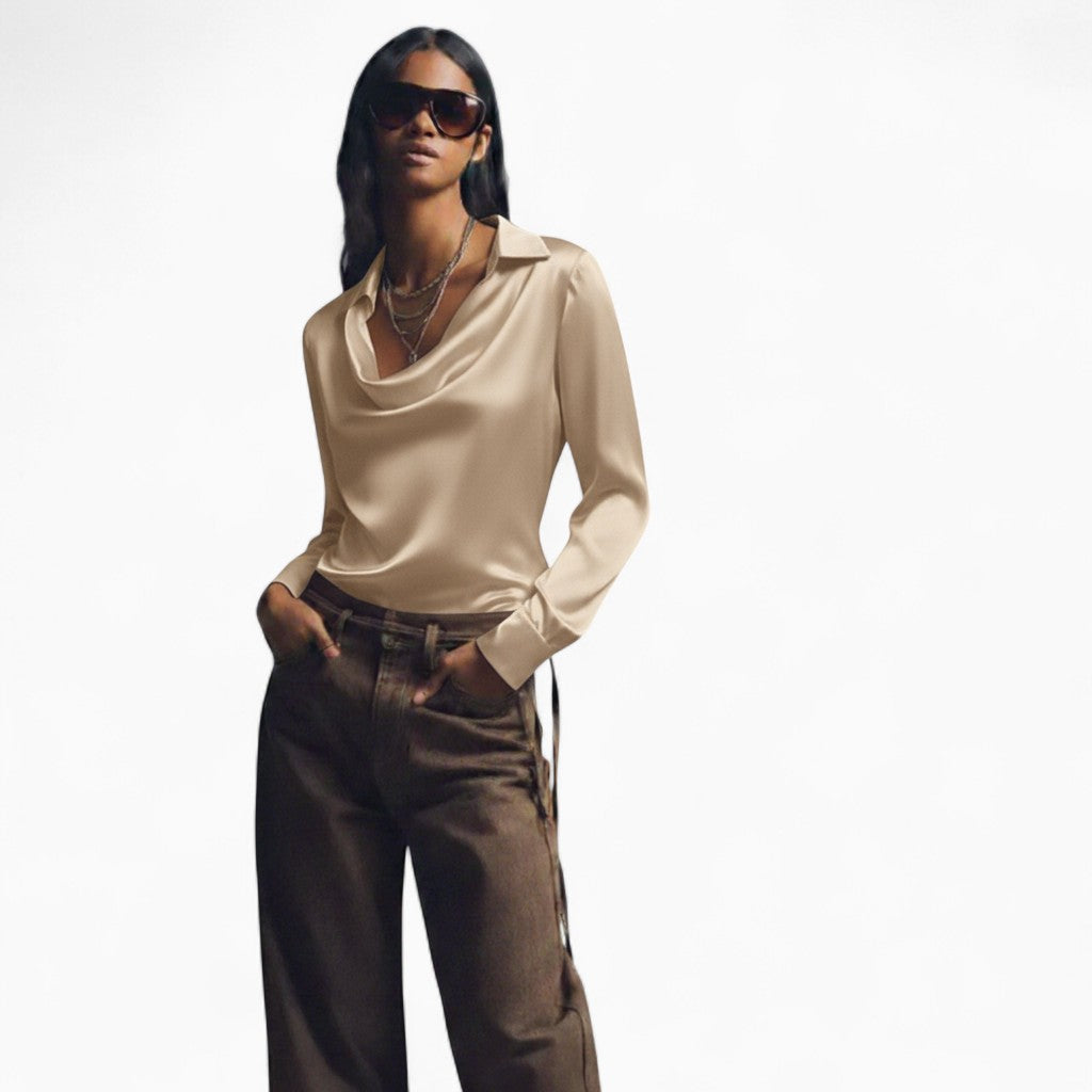 EMMA Slim Fit Button-Decorated Shirt