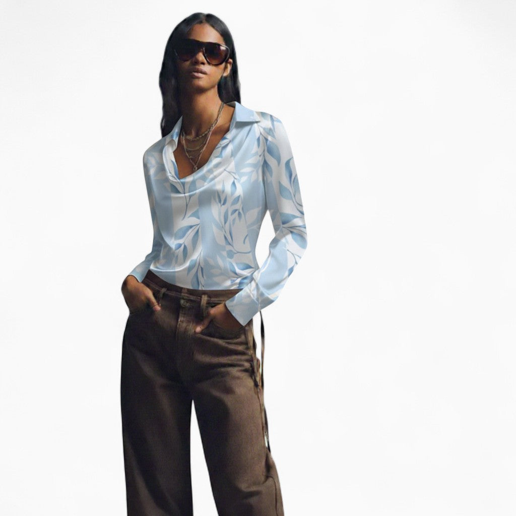 EMMA Slim Fit Button-Decorated Shirt