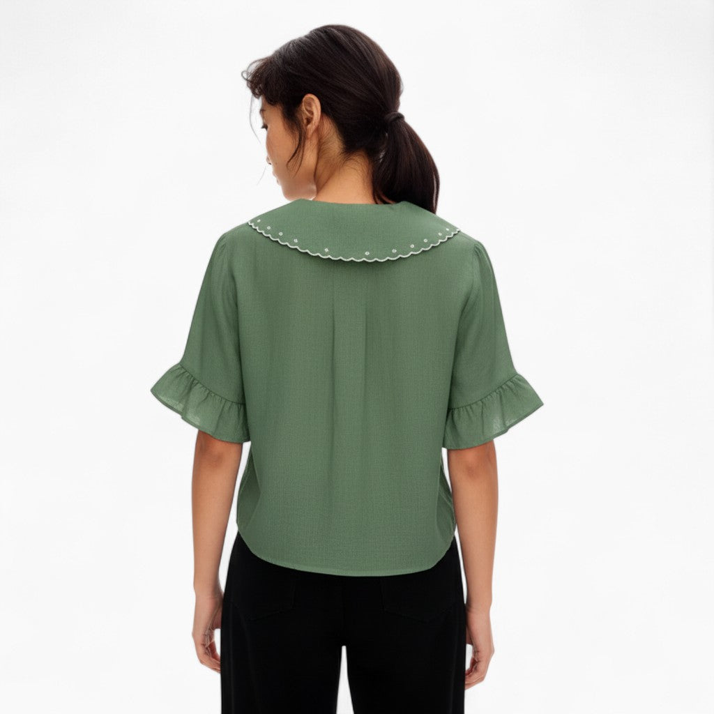 ADÈLE Casual Linen Button-Front Shirt