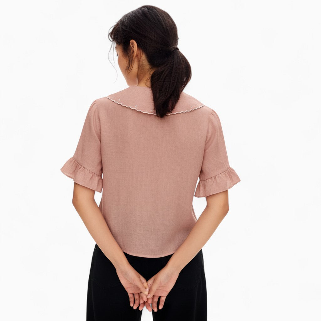 ADÈLE Casual Linen Button-Front Shirt