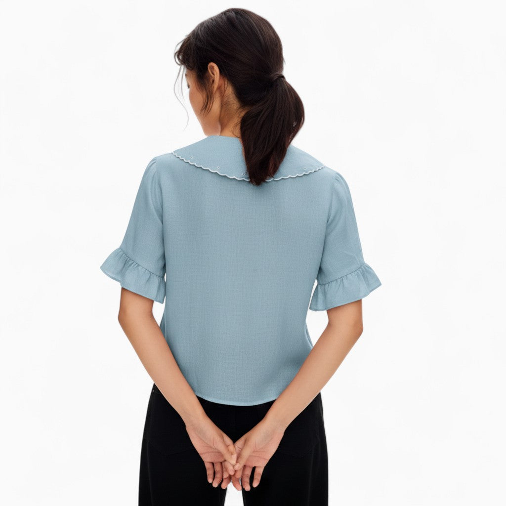 ADÈLE Casual Linen Button-Front Shirt